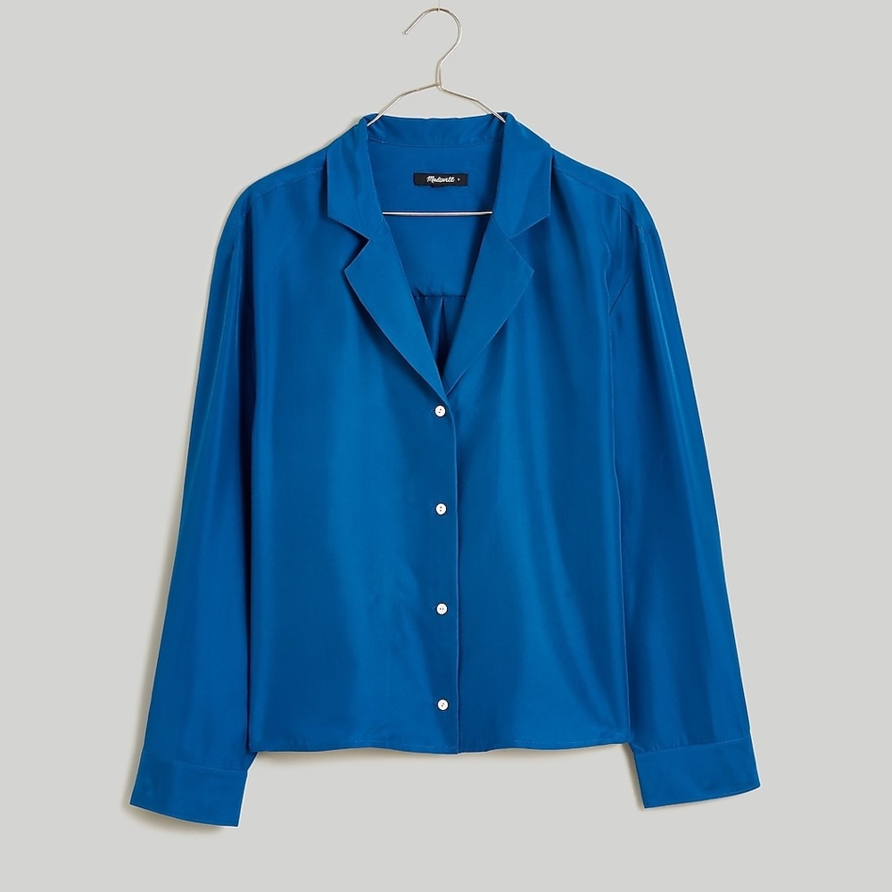 Madewell Button Down Silk Blouse. Pacific Cove Sz S/ NWT